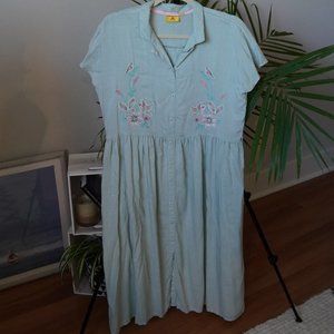 Summer oversize dress with embroidery